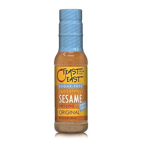 Feast From The East Sugar-Free Sesame Dressing 12oz Keto Friendly Zero Sugar No Carb Gluten Free Chinese Chicken Salad Dressing (Pack of 1)