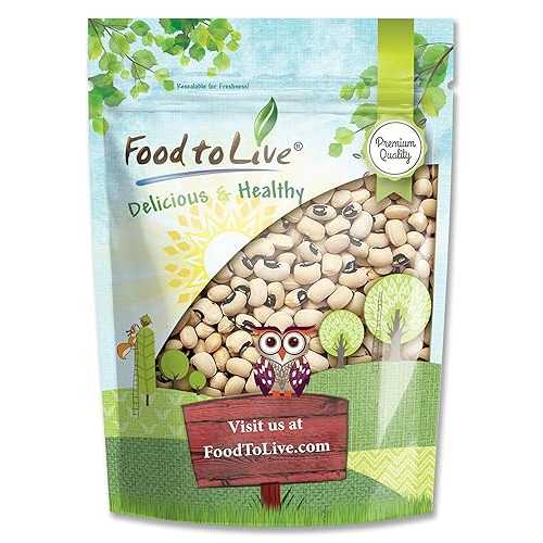 Food to Live Black-Eyed Peas, 1 Pound - Raw Dried Whole Cow Peas, Kosher, Vegan, Sproutable. High in Dietary Fiber, Easy to Cook. Product of the USA