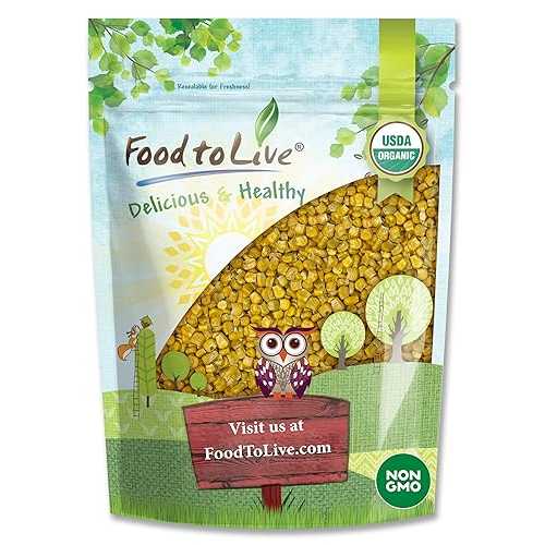 Food to Live Organic Super Sweet Corn, 1 Pound - Freeze-Dried Kernels, Non-GMO, Kosher, Healthy Snack, Bulk, Grown in the USA Food to Live Organic Super Sweet Corn, 1 Pound - Freeze-Dried Kernels, Non-GMO, Kosher, Healthy Snack, Bulk, Grown in the USA