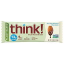 think!, Vegan/Plant Based High Protein Bars - Sea Salt Almond Chocolate, 13g Protein, 5g Sugar, No Artificial Sweeteners, Gluten Free, Non GMO Project Verified, 1.94oz bar