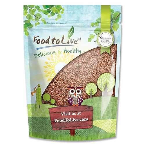 Food to Live Brown Flax Seeds, 4 Pounds Raw Whole Flaxseed, Kosher, Vegan, Bulk. High Dietary Fiber Food. Rich in Omega-3 Fats. Great for Salads, Baked Goods, Smoothies, Oatmeal, and Yogurt.