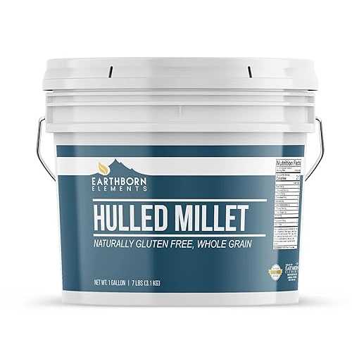 Earthborn Elements Hulled Millet, 1 Gallon Bucket, Perfect for Baked Goods, Hot Cereals, Casseroles, & Side Dishes