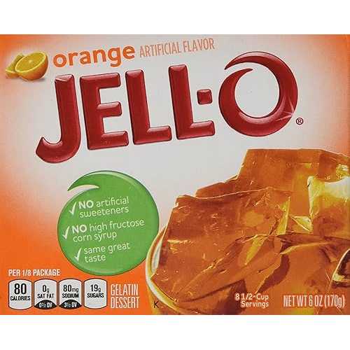 Jell-O Orange Gelatin Mix (6 oz Boxes, Pack of 6)