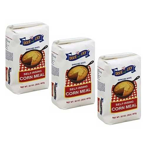 DIXIE LILY CORN MEAL SELF RISING ENRICHED WHITE 32 OZ Pack of 3