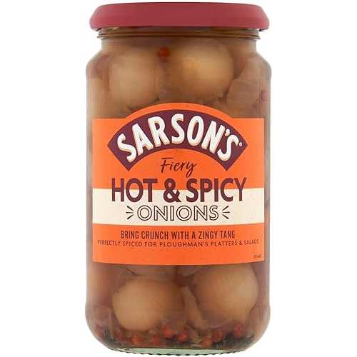 Hayward's Sarsons Hot And Spicy Silverskin Onions 460g (Pack of 1)