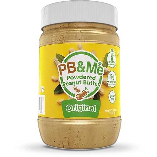 PB&Me Powdered Peanut Butter - Original Peanut Butter Powder, Peanut Powder for Smoothies, PB Butter Powder - Peanut Butter Powder Protein, Low Carb Peanut Butter, Low Fat Peanut Butter - 453g Jar PB&Me Powdered Peanut Butter - Original Peanut Butter Powder, Peanut Powder for Smoothies, PB Butter Powder - Peanut Butter Powder Protein, Low Carb Peanut Butter, Low Fat Peanut Butter - 453g Jar