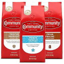 Community Coffee Flavored Variety Pack, Medium Roast Premium Ground Coffee, 12 Ounce Bag (Pack of 3)
