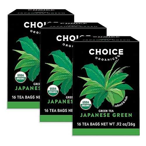 Choice Organic Teas Green Tea, 3 Boxes of 16 (48 Tea Bags), Premium Japanese Green
