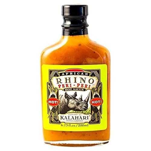 RetailSource Kalihari Pepper African Rhino Peri-Peri Sauce - Hot!, 6.75 oz., 1 Bottle