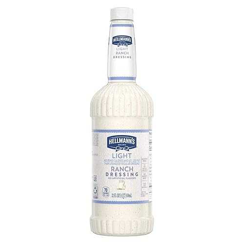 Hellmann's Light Ranch Salad Dressing Salad Bar Bottles Gluten Free, No Artificial Flavors, added MSG or High Fructose Corn Syrup,32 Ounce (Pack of 6) Hellmann's Light Ranch Salad Dressing Salad Bar Bottles Gluten Free, No Artificial Flavors, added MSG or High Fructose Corn Syrup,32 Ounce (Pack of 6)