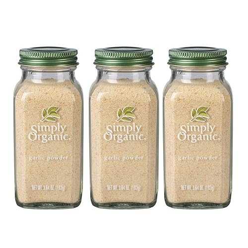 Simply Organic Garlic Powder, Certified Organic 3.64 oz Pack of 3 Allium sativum L. Simply Organic Garlic Powder, Certified Organic 3.64 oz Pack of 3 Allium sativum L.