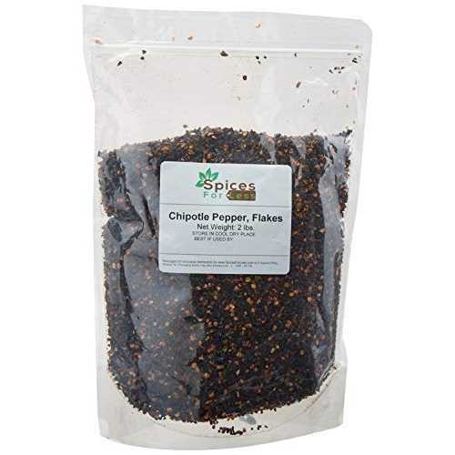 Spices For Less SFL Chili Pepper, Chipotle Pepper Flakes Crushed - 2 Pounds Bulk - Resealable Bag - Kosher Certified