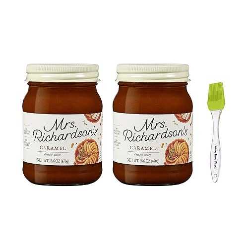 HJZWTS Mrs Richardson's Caramel, 16.6 oz (2 pack) Bundle with PrimeTime Direct Silicone Basting Brush in a PTD Sealed Bag