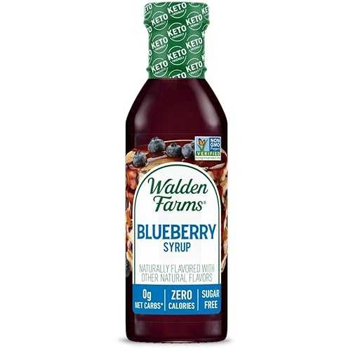 Walden Farms Blueberry Syrup - Sugar-Free, Calorie-Free, Low Carb, Keto-Friendly, Gluten-Free, Vegan Blueberry Syrup Alternative for Pancakes, Yogurt, Smoothies, 12 oz Bottle