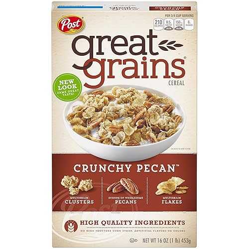 Post Great Grains カリカリピーカン全粒シリアル、16オンスボックス(7個パック) Post Great Grains Crunchy Pecan Whole Grain Cereal, 16-Ounce Boxes (Pack of 7)