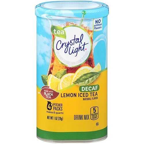 Crystal Light Iced Tea Natural Lemon Decaf Drink Mix (8-Quart), 1.0-Ounce Packages (Pack of 4)