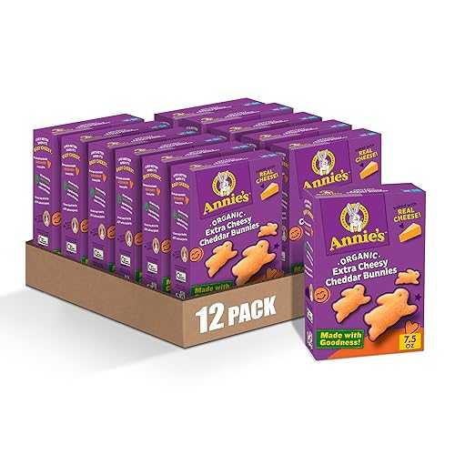 Annie’s Annie's Organic Cheddar Bunnies Snack Crackers, Extra Cheesy, Baked With Real Cheese, 7.5 oz. (Pack of 12) Annie’s Annie's Organic Cheddar Bunnies Snack Crackers, Extra Cheesy, Baked With Real Cheese, 7.5 oz. (Pack of 12)