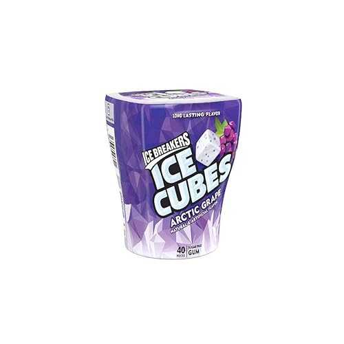 Ice Breakers Ice Cubes Sugar Free Gum with Xylitol, Arctic Grape, 40 P...