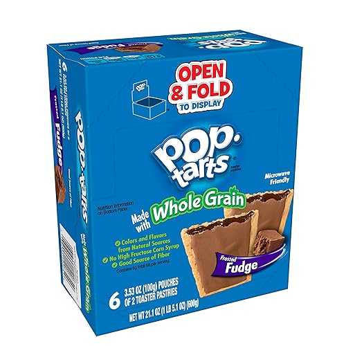 Kellogg's Pop-Tarts Made with Whole Grain, Breakfast Toaster Pastries, Frosted Fudge, 21.1oz (72 Count) Kellogg's Pop-Tarts Made with Whole Grain, Breakfast Toaster Pastries, Frosted Fudge, 21.1oz (72 Count)