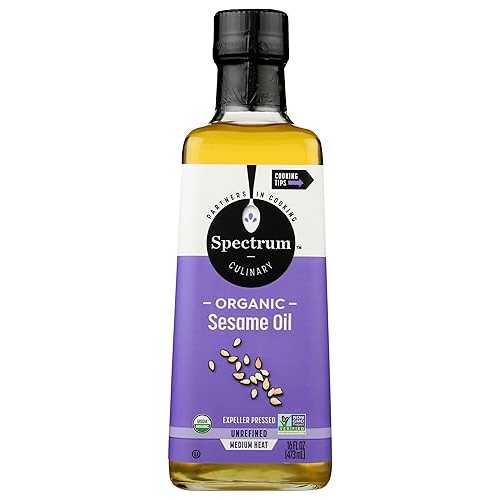 Spectrum オーガニックごま油、未精製、16 オンス Spectrum Organic Sesame Oil, Unrefined, 16 oz