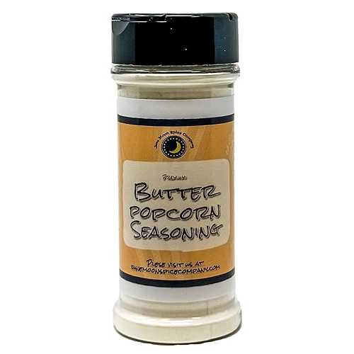 June Moon Spice Company Premium Butter Flavored Popcorn Seasoning Large Shaker Calorie Free Fat Free Saturated Fat Free Cholesterol Free Low Sugar Crafted in Small Batches Gourmet Butter Flavor Popcorn Seasoning Perfect f