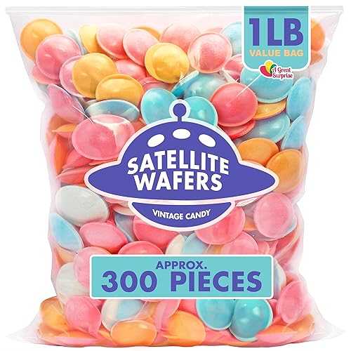 A Great Surprise Satellite Wafers Candy - 1 Pound - Flying Saucer Cand...