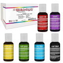 6 色ケーキ食品着色料リクアゲル デコレーション ベーキング原色セット - US Cake Supply 0.75 fl. オズ。(20ml) ボトルの主な人気色 - 米国製 6 Color Cake Food Coloring Liqua-Gel Decorating Baking Primary Colors Set - U.S. Cake Suppl