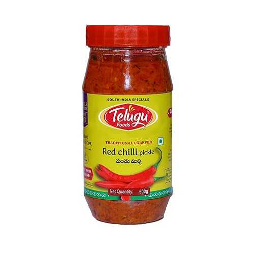 テルグ語、レッドチリピクルス、300 グラム(gm) Telugu Foods Telugu, Red Chilli Pickle, 300 Grams(gm)