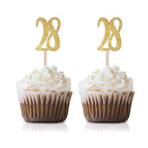ゴールド Happy 28th Birthday カップケーキトッパー 24個パック 数字 28 グリッター誕生日パーティーカップケーキトッパー デコレーション MAGJUCHE Gold Happy 28th Birthday Cupcake Topper, 24-Pack Number 28 Glitter Birthday Party Cupcake ゴールド Happy 28th Birthday カップケーキトッパー 24個パック 数字 28 グリッター誕生日パーティーカップケーキトッパー デコレーション MAGJUCHE Gold Happy 28th Birthday Cupcake Topper, 24-Pack Number 28 Glitter Birthday Party Cupcake
