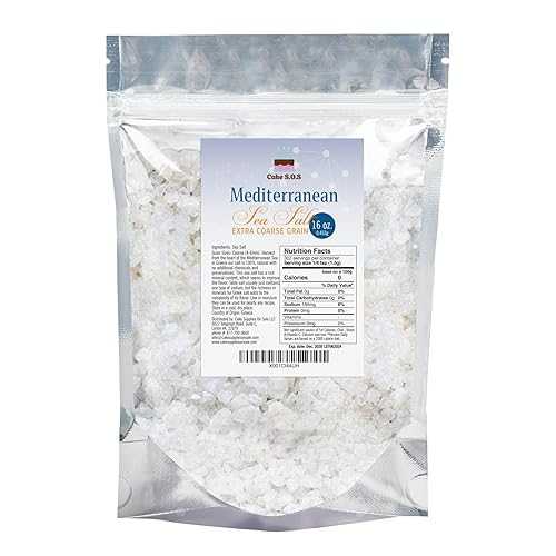 Cake S.O.S Mediterranean Sea Salt for Grinder Refill, Extra Coarse Grain (1-Pound Bag)