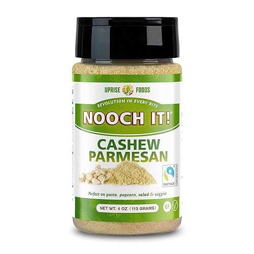 UPrise Foods NOOCH IT! Certified Fair Trade Cashew Parmesan (4oz) Vegan Parmesan Cheese, Dairy-Free, Organic, Gluten-Free, Tasty Cashew Parm Alternative UPrise Foods NOOCH IT! Certified Fair Trade Cashew Parmesan (4oz) Vegan Parmesan Cheese, Dairy-Free, Organic, Gluten-Free, Tasty Cashew Parm Alternative