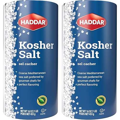 Haddar, Kosher Salt, 16oz Tube (2 Pack) Total 2LB Premium Coarse Sea S...