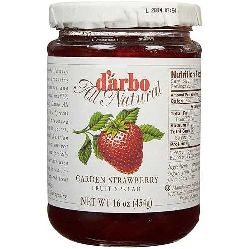 Darbo d'arbo All Natural Fruit Spread, Strawberry, 16 Oz