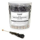 Black Rock Candy Sugar Sticks - Black Cherry Flavored - 36 Individually Wrapped ...