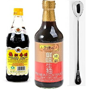 ыLv~AݖA16.9IX+]18.6tʃIX+Ƃ1NineChefXv[ Lee Kum Kee Premium Soy Sauce, 16.9-Ounce + Chinkiang Vinegar 18.6 fl oz + One NineChef Spoon Per order