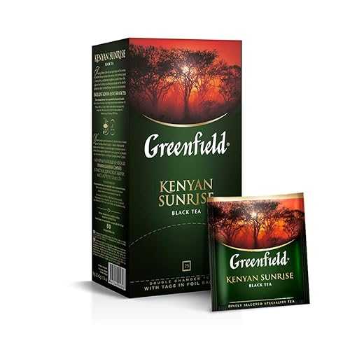 Greenfield Kenyan Sunrise lassic Collection Black Tea Finely Selected Speciality Tea 25 Double Chamber Teabags With Tags in Foil Sachets