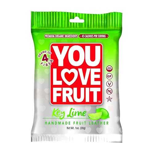 You Love Fruit Organic Fruit Leather, Key Lime, 1 Ounce (Pack of 12)