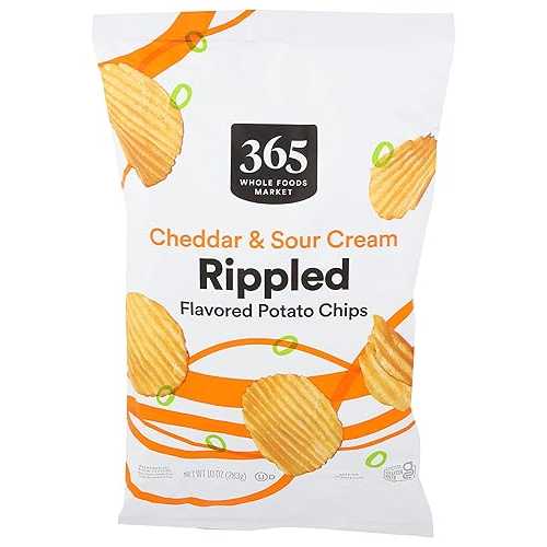 365 By Whole Foods Market, Chip Potato Rippled Cheddar Sour Cream, 10 Ounce 365 By Whole Foods M..
