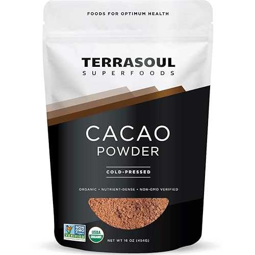 Terrasoul Superfoods Raw Organic Cacao Powder, 16 Oz, Rich Chocolate Goodness for Baking, Smoothies, and Blissful Hot Cocoa Terrasoul Superfoods Raw Organic Cacao Powder, 16 Oz, Rich Chocolate Goodness for Baking, Smo(4)