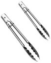 12 インチおよび 9 インチのステンレス製トング Update International 12 Inch and 9 Inch Stainless Stee...