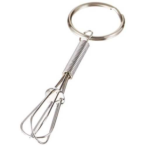CybrTrayd ミニ泡立て器 キーホルダー付き フリーサイズ ステンレススチール CybrTrayd Mini Whisk wit..
