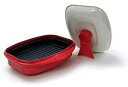 電子レンジ調理用マイクロハースグリルパン レッド Microhearth Grill Pan for Microwave Cooking, Red