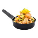 ミニソースパン、プラスチックソースパン - ブラック - 3.3インチ x 2インチ - 1オンス - 小さな前菜、サイドディッシュ、デザートなどを提供 - 100ctボックス - レストランウェア Mini Sauce Pan, Plastic Sauce Pan - Black - 3.3" x 2" -