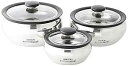 ミルトン 600/1500/2000ml 3 ピースサーモホットポット断熱キャセロールギフトセット、ミディアム、スチール Milton 600/1500/200...