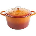 Crock-Pot Artisan ラウンド エナメル鋳鉄ダッチ オーブン、5 クォート、サンセット オレンジ Crock-Pot Artisan Round ...