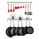 Wallniture リヨン 31.5 インチ 壁掛けキッチン用品ホルダー 10 S フック付き 鍋やフライパンを吊るすための 2 個セット Wallnitur...