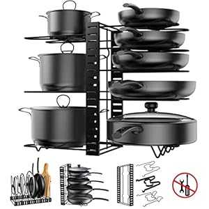 Glomarket㤨֥ݥåȥåʥ3ĤDIYˡ⤵Ȱ֤Ĵǽ - 8ݥåȥۥ᥿륭å󥭥ӥͥåȥѥȥ꡼ݥåȥѥ󳸥ۥ (֥å KAPTRON Pot Rack Organizer, 3 DIY Methods, Height and Position are Adjustable - 8 PפβǤʤ7,663ߤˤʤޤ