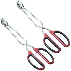 HINMAY Stainless Steel Scissor Tongs with Comfort-Grip Handle 12-Inch,...