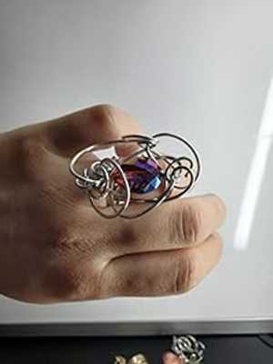 ハンドメイド シルバー アルミニウム ステートメント リング サイズ 8 調節可能 Monica Retana Jewelry Handmade silver aluminum statement ring size 8 adjustable ハンドメイド シルバー アルミニウム ステートメント リング サイズ 8 調節可能 Monica Retana Jewelry Handmade silver aluminum statement ring size 8 adjustable