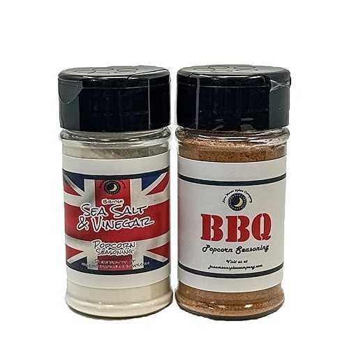 Popcorn Seasoning Variety 2 Pack British Sea Salt & Vinegar BBQ Calorie Free Crafted in Small Ba..